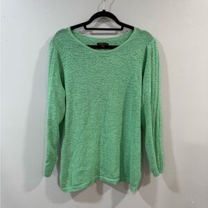 Rachel Zoe Green Knit Sweater Open Knit Top XXL Designer Womens